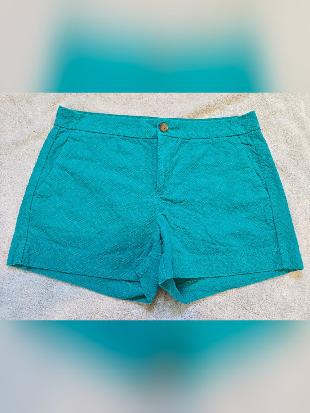 Banana Republic Hampton Fit Teal Cotyon Shorts EUC sz 6